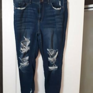 Judy Blue distressed shark hem skinny jeans